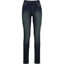 Jegginsy bonprix dirty denim. Niebieskie legginsy bonprix, z denimu. Za 74,99 zł.