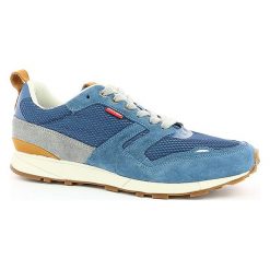 Skórzane sneakersy "Portland" w kolorze niebieskim. Niebieskie trampki męskie Kickers, na sznurówki. W wyprzedaży za 163,95 zł.