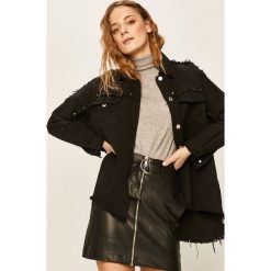 Answear - Koszula. Czarne bluzki damskie ANSWEAR, s, bez wzorów, z bawełny, casualowe, bez kołnierzyka, z długim rękawem. Za 149,90 zł.