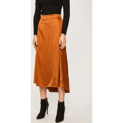 Answear - Spódnica. Żółte spódniczki damskie ANSWEAR, na co dzień, s, bez wzorów, z poliesteru, casualowe, midi, rozkloszowane. W wyprzedaży za 79,90 zł.