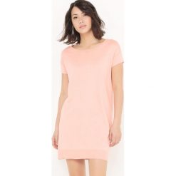Sukienka sweter z bawełny i jedwabiu. Szare swetry klasyczne damskie marki La Redoute Collections, xl, z bawełny, z okrągłym kołnierzem, z krótkim rękawem, mini. Za 157,50 zł.