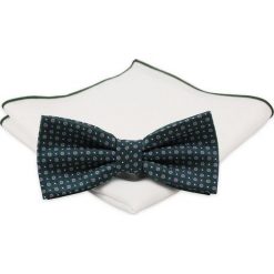 Szara Mucha z Białą Poszetką -CHATTIER- Męska, w Niebiesko-Granatowe Kwiatki MUCH0478. Szare muszki męskie Chattier, na imprezę, w paski, eleganckie. Za 44,00 zł.