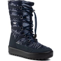 Śniegowce MANITU - 991433-5 Blau. Niebieskie kozaki damskie Manitu, na zimę, ze skóry ekologicznej, bez obcasa, bez zapięcia. W wyprzedaży za 329,00 zł.