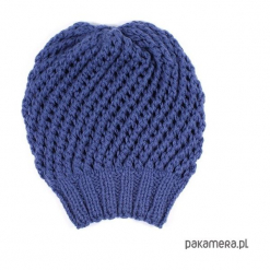 Czapka ażurowa na dredy jeansowa. Szare czapki damskie marki Calvin Klein Jeans, na zimę, z jeansu. Za 73,00 zł.