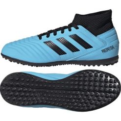 Buty piłkarskie adidas Predator 19.3 Tf Jr G25803. Niebieskie buty sportowe męskie Adidas, na jesień, z gumy, bez zapięcia, do piłki nożnej. W wyprzedaży za 269,00 zł.