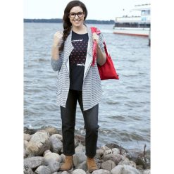 Sweter-narzutka. Niebieskie kardigany damskie marki Ulla Popken, z elastanu. Za 161,66 zł.