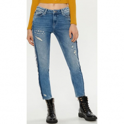 Jeansy CIGARETTE - Niebieski. Niebieskie chinosy damskie marki Cropp, z jeansu. Za 119,99 zł.