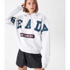Bluza oversize z kapturem - Jasny szar. Bluzy damskie House, s, bez wzorów, bez rękawów, z kapturem. Za 89,99 zł.