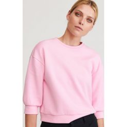 Bluza z bawełny organicznej - Różowy. Różowe bluzy damskie Reserved, s, bez wzorów, z bawełny, bez rękawów, bez kaptura. W wyprzedaży za 49,99 zł.