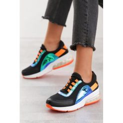 Czarno-Pomarańczowe Sneakersy Cordwainer. Czarne buty sportowe damskie Born2be, bez wzorów, sportowe. Za 109,99 zł.