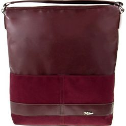 Torebka damska worek shopper MILTON ML13 bordowa - bordowy. Czerwone torby damskie na zakupy Milton, w paski, ze skóry ekologicznej, przez ramię, bez dodatków. Za 119,99 zł.
