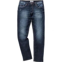 Dżinsy ze stretchem Slim Fit Straight bonprix ciemnoniebieski "used". Jeansy męskie bonprix. Za 109,99 zł.