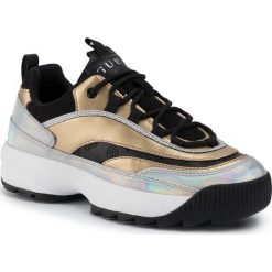 Sneakersy GUESS - Kaysie5 FL5KAY LEL12 BLACK/GOLD. Żółte półbuty damskie Guess, z aplikacjami, ze skóry ekologicznej, bez obcasa, na płaskiej podeszwie, bez zapięcia. Za 449,00 zł.
