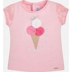 Mayoral - Top dziecięcy 68-98 cm. Szare bluzki dziewczęce marki Mayoral, z nadrukiem, z elastanu, z okrągłym kołnierzem. Za 64,90 zł.