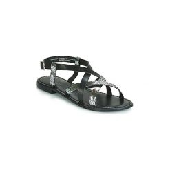 Sandały Vero Moda MARY LEATHER. Czarne sandały damskie Vero Moda, bez wzorów, bez obcasa, bez zapięcia. Za 143,20 zł.