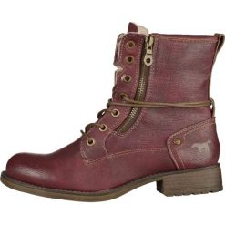 Botki damskie lity: Mustang Botki sznurowane bordeaux