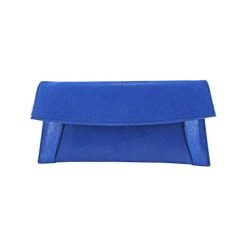 Puzderka: Skórzana kopertówka w kolorze niebieskim – (S)29 x (W)13 cm