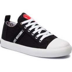 Trampki LOVE MOSCHINO - JA15053G18IM0000 Nero. Czarne półbuty damskie Love Moschino, bez wzorów, z gumy, bez zapięcia. W wyprzedaży za 419,00 zł.