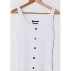 Top z guzikami - Biały. Białe topy damskie House, s, bez wzorów, bez kołnierzyka. Za 25,99 zł.