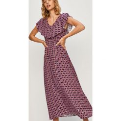 Answear - Sukienka Answear Lab. Fioletowe sukienki damskie ANSWEAR, na co dzień, s, bez wzorów, z wiskozy, casualowe, bez kołnierzyka, z krótkim rękawem, krótkie, mini, proste. Za 129,90 zł.