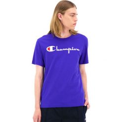 CHAMPION SCRIPT LOGO TEE > 210972-BS103. Koszulki męskie Champion, xxl, z haftami, z bawełny, klasyczne, z klasycznym kołnierzykiem, z krótkim rękawem, krótkie. W wyprzedaży za 139,99 zł.