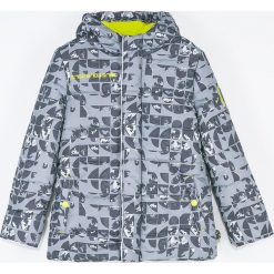 Coccodrillo - Kurtka dziecięca 92-122 cm. Szare kurtki chłopięce COCCODRILLO, bez wzorów, z tkaniny, długie, z kapturem. Za 229,90 zł.
