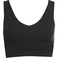 Biustonosz bustier bezszwowy bonprix czarny. Czarne biustonosze bonprix, z aplikacjami, z koronki. Za 42,99 zł.
