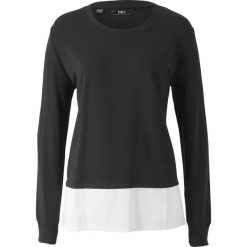 Bluzy rozpinane damskie: Bluza dresowa z koszulową wstawką bonprix czarny