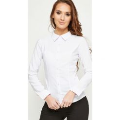 Koszula klasyczna biała. Białe koszule damskie marki Yups, l, z bawełny, biznesowe, z klasycznym kołnierzykiem. Za 59,99 zł.