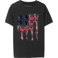 T-shirty chłopięce: T-shirt z cekinami dwustronnymi bonprix czarny
