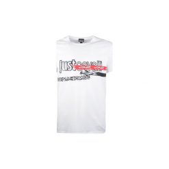 T-shirty z krótkim rękawem Roberto Cavalli S01GC0535. Białe t-shirty męskie Roberto Cavalli, s, bez wzorów, bez kołnierzyka, krótkie. Za 219,00 zł.