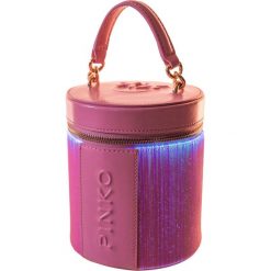 TOREBKA pinko Roller Switch. Różowe kuferki damskie Pinko, w paski, ze skóry, bez dodatków. Za 1142,10 zł.