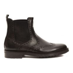 Trussardi botki męskie VERZUOLO 46 ciemnobrązowe. Pomarańczowe botki męskie Trussardi, bez zapięcia. W wyprzedaży za 449,00 zł.