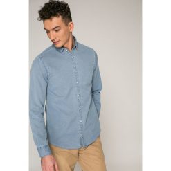 Tommy Hilfiger - Koszula. Szare koszule męskie TOMMY HILFIGER, m, bez wzorów, z bawełny, casualowe, bez kołnierzyka, z długim rękawem. W wyprzedaży za 249,90 zł.