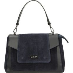 Torba - 100-0393-M BL. Szare torebki klasyczne damskie Venezia, ze skóry. Za 249,00 zł.