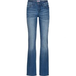 Wygodne dżinsy ze stretchem BOOTCUT bonprix niebieski. Niebieskie jeansy damskie bonprix, z jeansu. Za 74,99 zł.