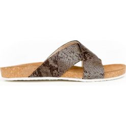 Klapki na korku - skóra naturalna - model 341 - kolor wąż. Klapki damskie Zapato, bez wzorów, ze skóry, bez obcasa. W wyprzedaży za 99,00 zł.