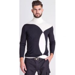GOLF VERSACE COLLECTION. Szare swetry męskie Versace Collection, xl, z aplikacjami, z wiskozy, z golfem, bez kaptura. W wyprzedaży za 873,95 zł.