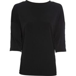 Shirt z guzikami bonprix czarny. Czarne koszulki damskie marki bonprix, bez wzorów, z okrągłym kołnierzem, bez rękawów. Za 44,99 zł.