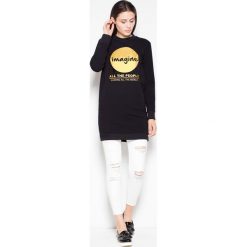 Bluza z oryginalnym nadrukiem czarny. Czarne bluzy damskie N/A, xl, z nadrukiem, z elastanu, bez rękawów, bez kaptura. Za 165,19 zł.