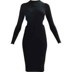 Sukienki: Even&Odd CUT OUT SIDES KNIT DRESS Sukienka etui black