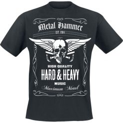 Metal Hammer Hard & Heavy T-Shirt czarny. Białe t-shirty męskie z nadrukiem marki Bosari, l. Za 62,90 zł.