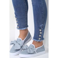 Trampki damskie slip on: Niebieskie Slip On Friends