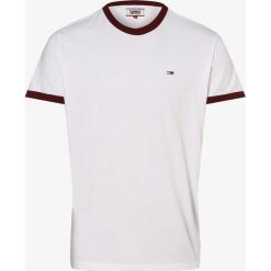 Tommy Jeans - T-shirt męski, biały. Białe t-shirty męskie Tommy Jeans, s, bez wzorów, z bawełny, sportowe, z kontrastowym kołnierzykiem. Za 179,95 zł.