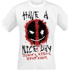 Deadpool Smiley T-Shirt biały. Białe t-shirty męskie z nadrukiem marki Deadpool, xl, z okrągłym kołnierzem. Za 74,90 zł.