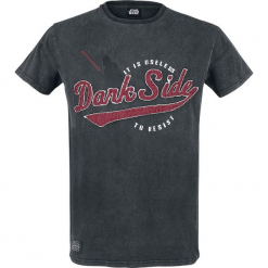 Star Wars Dark Side T-Shirt ciemnoszary. Szare koszulki męskie Star Wars, l, z nadrukiem, klasyczne, z okrągłym kołnierzem. Za 62,90 zł.