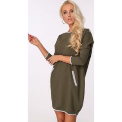 Sukienka skrzyżowana na plecach khaki / silver 1656. Szare sukienki damskie marki Fasardi, xl, bez wzorów, z dekoltem na plecach, bez rękawów. Za 69,00 zł.