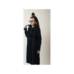 Długa bluza z klapą i dwoma suwakami. Czarne bluzy damskie marki Sthorm, s, bez wzorów, z bawełny, z długim rękawem, długie, bez kaptura. Za 439,00 zł.