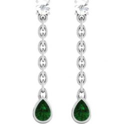 Złote kolczyki-wkrętki z diamentami i syntetycznymi szmaragdami. Szare kolczyki damskie Art of Diamond & Co., z diamentem, złote. W wyprzedaży za 738,95 zł.