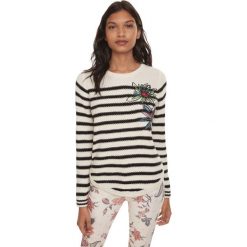 Desigual Baltimore Sweter Biały. Białe bluzy damskie Desigual, xs, w paski, z bawełny, bez rękawów, bez kaptura. Za 464,95 zł.